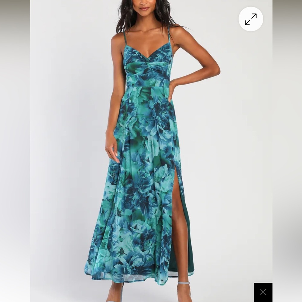 Floral Blue Maxi Dress